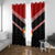 Tonga Window Curtain Tonga Coat of Arms with Seamless Tapa Ngatu Pattern LT03 With Grommets Black - Polynesian Pride