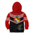 Personalised Tonga Kid Hoodie Tonga Coat of Arms with Seamless Tapa Ngatu Pattern LT03 - Polynesian Pride