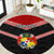 Personalised Tonga Round Carpet Tonga Coat of Arms with Seamless Tapa Ngatu Pattern LT03 Black - Polynesian Pride