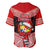 Tonga Christmas Baseball Jersey Tongan Coat of Arms Santa With Ngatu Pattern Christmas Red Style LT03 - Polynesian Pride