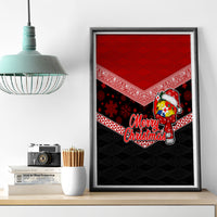 Tonga Christmas Canvas Wall Art Tongan Coat of Arms Santa With Ngatu Pattern Christmas Red Style LT03 - Polynesian Pride
