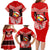 Tonga Christmas Family Matching Long Sleeve Bodycon Dress and Hawaiian Shirt Tongan Coat of Arms Santa With Ngatu Pattern Christmas Red Style LT03 - Polynesian Pride