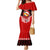 Tonga Christmas Family Matching Mermaid Dress and Hawaiian Shirt Tongan Coat of Arms Santa With Ngatu Pattern Christmas Red Style LT03 Mom's Dress Red - Polynesian Pride