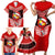 Tonga Christmas Family Matching Short Sleeve Bodycon Dress and Hawaiian Shirt Tongan Coat of Arms Santa With Ngatu Pattern Christmas Red Style LT03 - Polynesian Pride