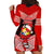 Tonga Christmas Hoodie Dress Tongan Coat of Arms Santa With Ngatu Pattern Christmas Red Style LT03 - Polynesian Pride