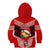 Tonga Christmas Kid Hoodie Tongan Coat of Arms Santa With Ngatu Pattern Christmas Red Style LT03 - Polynesian Pride