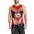 Tonga Christmas Men Tank Top Tongan Coat of Arms Santa With Ngatu Pattern Christmas Red Style LT03 - Polynesian Pride