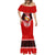 Tonga Christmas Mermaid Dress Tongan Coat of Arms Santa With Ngatu Pattern Christmas Red Style LT03 - Polynesian Pride