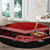 Tonga Christmas Round Carpet Tongan Coat of Arms Santa With Ngatu Pattern Christmas Red Style LT03 - Polynesian Pride