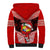 Tonga Christmas Sherpa Hoodie Tongan Coat of Arms Santa With Ngatu Pattern Christmas Red Style LT03 - Polynesian Pride