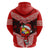 Personalised Tonga Christmas Hoodie Tongan Coat of Arms Santa With Ngatu Pattern Christmas Red Style LT03 - Polynesian Pride