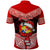 Personalised Tonga Christmas Polo Shirt Tongan Coat of Arms Santa With Ngatu Pattern Christmas Red Style LT03 - Polynesian Pride