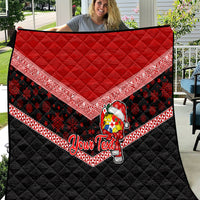 Personalised Tonga Christmas Quilt Tongan Coat of Arms Santa With Ngatu Pattern Christmas Red Style LT03 Red - Polynesian Pride
