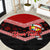 Personalised Tonga Christmas Round Carpet Tongan Coat of Arms Santa With Ngatu Pattern Christmas Red Style LT03 Red - Polynesian Pride