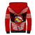 Personalised Tonga Christmas Sherpa Hoodie Tongan Coat of Arms Santa With Ngatu Pattern Christmas Red Style LT03 - Polynesian Pride