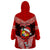 Personalised Tonga Christmas Wearable Blanket Hoodie Tongan Coat of Arms Santa With Ngatu Pattern Christmas Red Style LT03 - Polynesian Pride