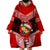 Personalised Tonga Christmas Wearable Blanket Hoodie Tongan Coat of Arms Santa With Ngatu Pattern Christmas Red Style LT03 - Polynesian Pride