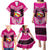 Tonga Christmas Family Matching Puletasi Dress and Hawaiian Shirt Tongan Coat of Arms Santa With Ngatu Pattern Christmas Pink Style LT03 - Polynesian Pride