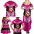 Tonga Christmas Family Matching Summer Maxi Dress and Hawaiian Shirt Tongan Coat of Arms Santa With Ngatu Pattern Christmas Pink Style LT03 - Polynesian Pride