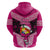 Tonga Christmas Hoodie Tongan Coat of Arms Santa With Ngatu Pattern Christmas Pink Style LT03 - Polynesian Pride