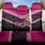 Personalised Tonga Christmas Back Car Seat Cover Tongan Coat of Arms Santa With Ngatu Pattern Christmas Pink Style