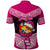 Personalised Tonga Christmas Polo Shirt Tongan Coat of Arms Santa With Ngatu Pattern Christmas Pink Style LT03 - Polynesian Pride