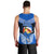 Tonga Christmas Men Tank Top Tongan Coat of Arms Santa With Ngatu Pattern Christmas Blue Style LT03 - Polynesian Pride