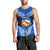 Tonga Christmas Men Tank Top Tongan Coat of Arms Santa With Ngatu Pattern Christmas Blue Style LT03 - Polynesian Pride