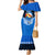 Tonga Christmas Mermaid Dress Tongan Coat of Arms Santa With Ngatu Pattern Christmas Blue Style LT03 Women Blue - Polynesian Pride