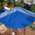 Tonga Christmas Tree Skirt Tonga Coat of Arms with Seamless Tapa Ngatu Pattern Xmas Blue Style LT03 - Polynesian Pride