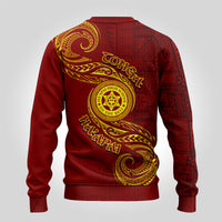 Tonga Ha'apai High School Ugly Christmas Sweater Ngatu and Maori Ethnic Tribal Pattern LT03 - Polynesian Pride