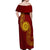 Tonga Ha'apai High School Off Shoulder Maxi Dress Ngatu and Maori Ethnic Tribal Pattern LT03 - Polynesian Pride