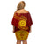 Tonga Ha'apai High School Off Shoulder Short Dress Ngatu and Maori Ethnic Tribal Pattern LT03 - Polynesian Pride