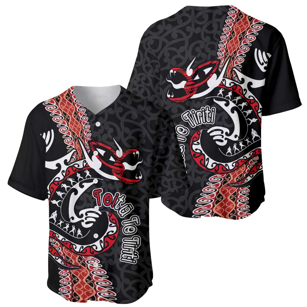 Aotearoa Toitu Te Tiriti Baseball Jersey Maori Taniwha Haka - Honour the Treaty LT03