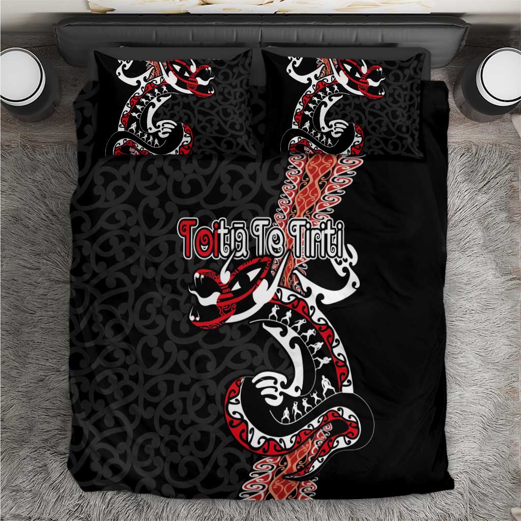 Aotearoa Toitu Te Tiriti Bedding Set Maori Taniwha Haka - Honour the Treaty LT03
