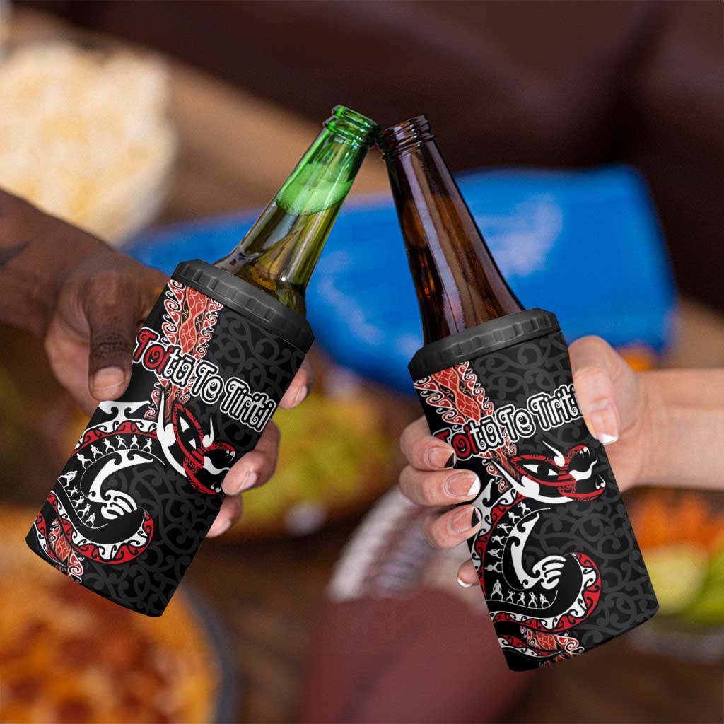 Aotearoa Toitu Te Tiriti 4 in 1 Can Cooler Tumbler Maori Taniwha Haka - Honour the Treaty