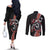 Aotearoa Toitu Te Tiriti Couples Matching Off The Shoulder Long Sleeve Dress and Long Sleeve Button Shirt Maori Taniwha Haka - Honour the Treaty LT03