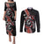 Aotearoa Toitu Te Tiriti Couples Matching Puletasi and Long Sleeve Button Shirt Maori Taniwha Haka - Honour the Treaty LT03