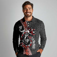 Aotearoa Toitu Te Tiriti Long Sleeve Polo Shirt Maori Taniwha Haka - Honour the Treaty LT03