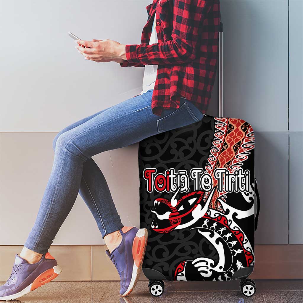 Aotearoa Toitu Te Tiriti Luggage Cover Maori Taniwha Haka - Honour the Treaty LT03