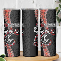 Aotearoa Toitu Te Tiriti Skinny Tumbler Maori Taniwha Haka - Honour the Treaty