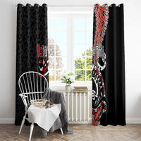 Aotearoa Toitu Te Tiriti Window Curtain Maori Taniwha Haka - Honour the Treaty LT03 - Polynesian Pride