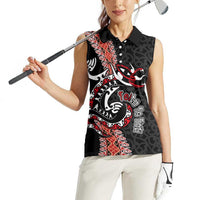 Aotearoa Toitu Te Tiriti Women Sleeveless Polo Shirt Maori Taniwha Haka - Honour the Treaty LT03
