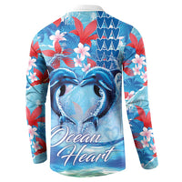 Hawaiian Dolphin Love Couple - Ocean Heart Button Sweatshirt LT03 - Polynesian Pride