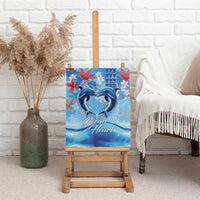 Hawaiian Dolphin Love Couple - Ocean Heart Canvas Wall Art LT03 - Polynesian Pride