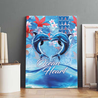 Hawaiian Dolphin Love Couple - Ocean Heart Canvas Wall Art LT03 - Polynesian Pride