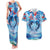 Hawaiian Dolphin Love Couple - Ocean Heart Couples Matching Tank Maxi Dress and Hawaiian Shirt