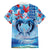 Hawaiian Dolphin Love Couple - Ocean Heart Family Matching Off The Shoulder Long Sleeve Dress and Hawaiian Shirt