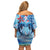 Hawaiian Dolphin Love Couple - Ocean Heart Family Matching Off Shoulder Short Dress and Hawaiian Shirt