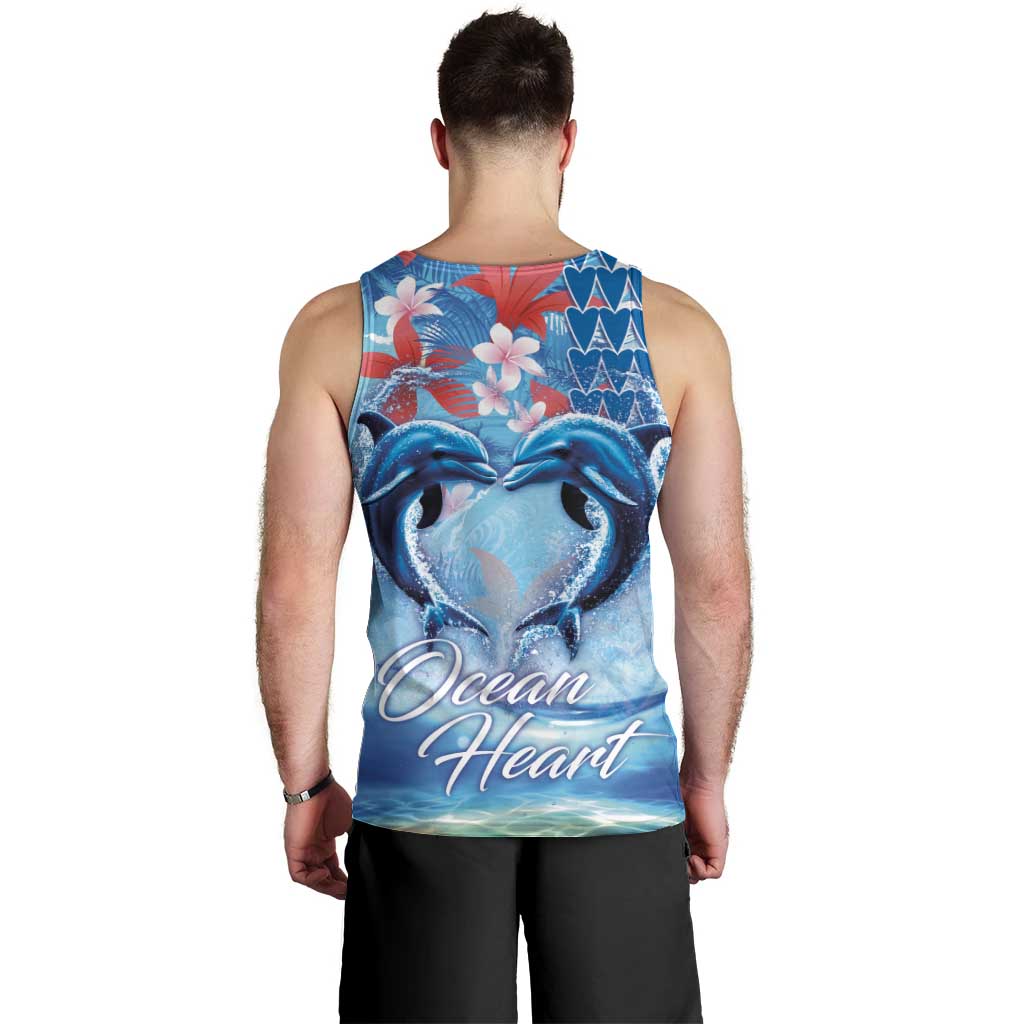 Hawaiian Dolphin Love Couple - Ocean Heart Men Tank Top LT03 - Polynesian Pride
